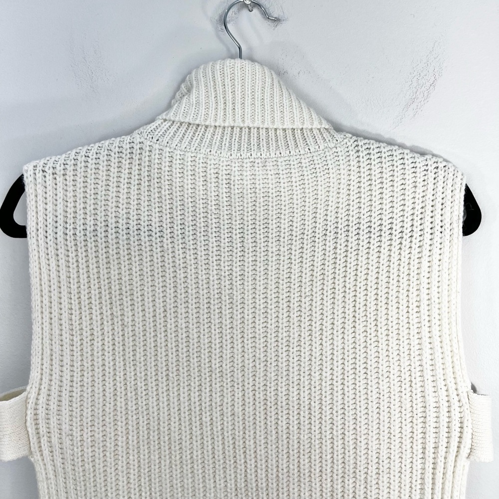 StilEstro Italy ivory cowl neck wool alpaca blend open side sleeveless sweater - Picture 7 of 14